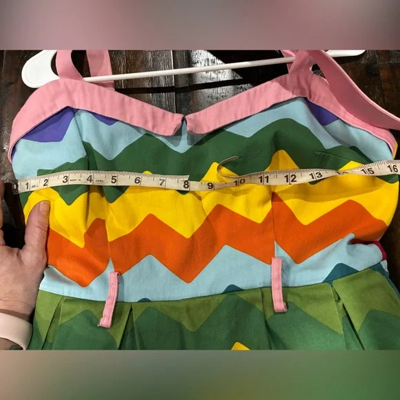 Collectif Multicolor Chevron Midi Dress - Picture 7 of 7